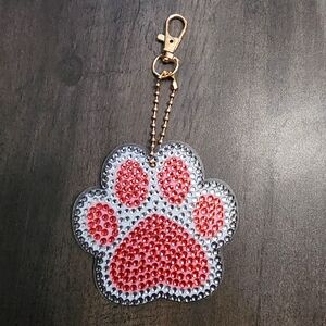 Rhinestone Paw Print Keychain